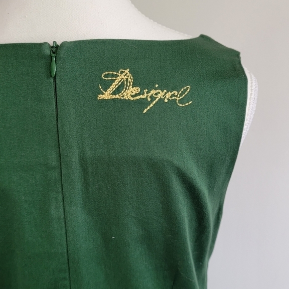 Desigual Fairycore Green Boho Paisley Sleeveless Scoopneck Midi Dress Whimsygoth - Picture 4 of 9